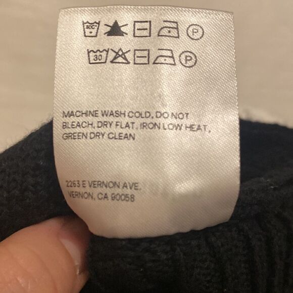 NWT Reformation Cort Short Black Ribbed Knit Boat Neck Pullover Sweater Size XS - Picture 4 of 7